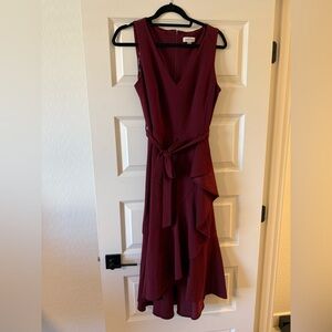 Calvin Klein Deep Red High Low Dress
